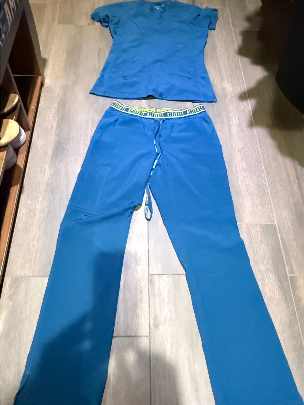 Teal Blue Med Couture Scrub Set